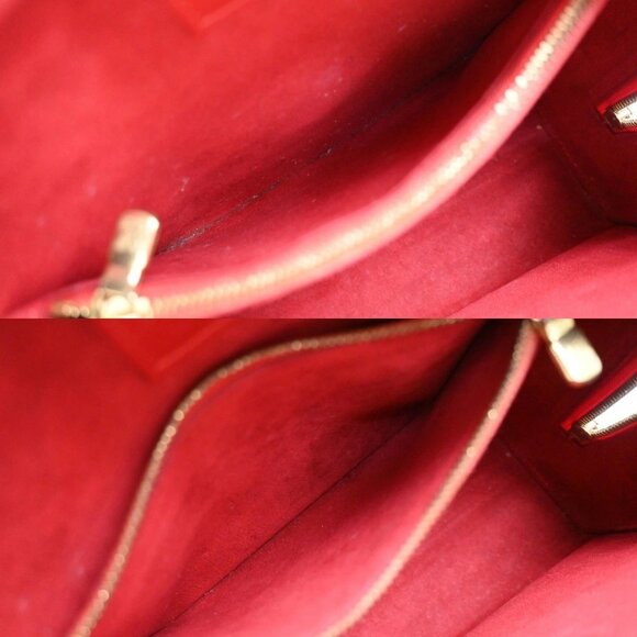 LOUIS VUITTON LV Logo Pont Neuf Hand Bag Epi Leather Red France - Picture 13 of 16